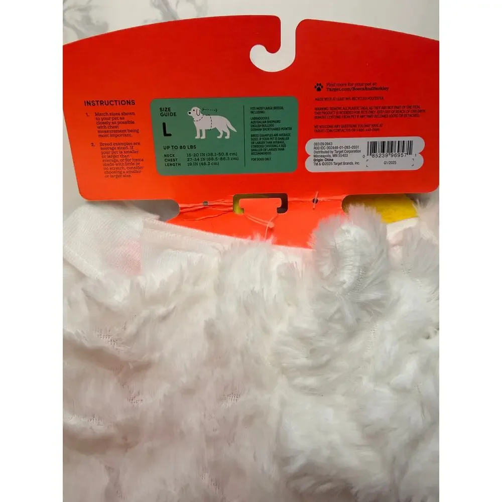 Boots & Barkley Chicken Pet Costume Large Dog Halloween Costume NWT Complete